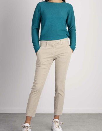 DONDUP-PANTALONE VELLUTO PERFECT-DDDP066VS0030TRT ECRU