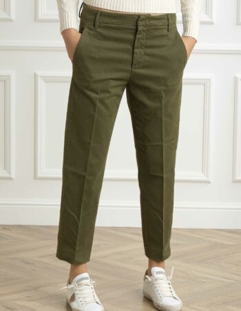 DONDUP-PANTALONE NIMA ZIP PTD-DDDP576ZGSE043 VERDE