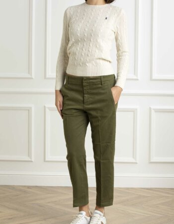 DONDUP-PANTALONE NIMA ZIP PTD-DDDP576ZGSE043 VERDE