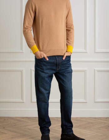 DIKTAT-MAGLIA GIRO LANA CASMIRE-DK77043 CAMMELLO