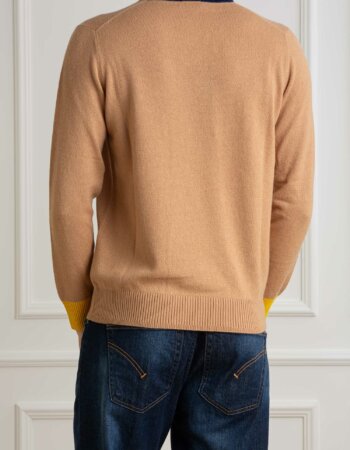 DIKTAT-MAGLIA GIRO LANA CASMIRE-DK77043 CAMMELLO