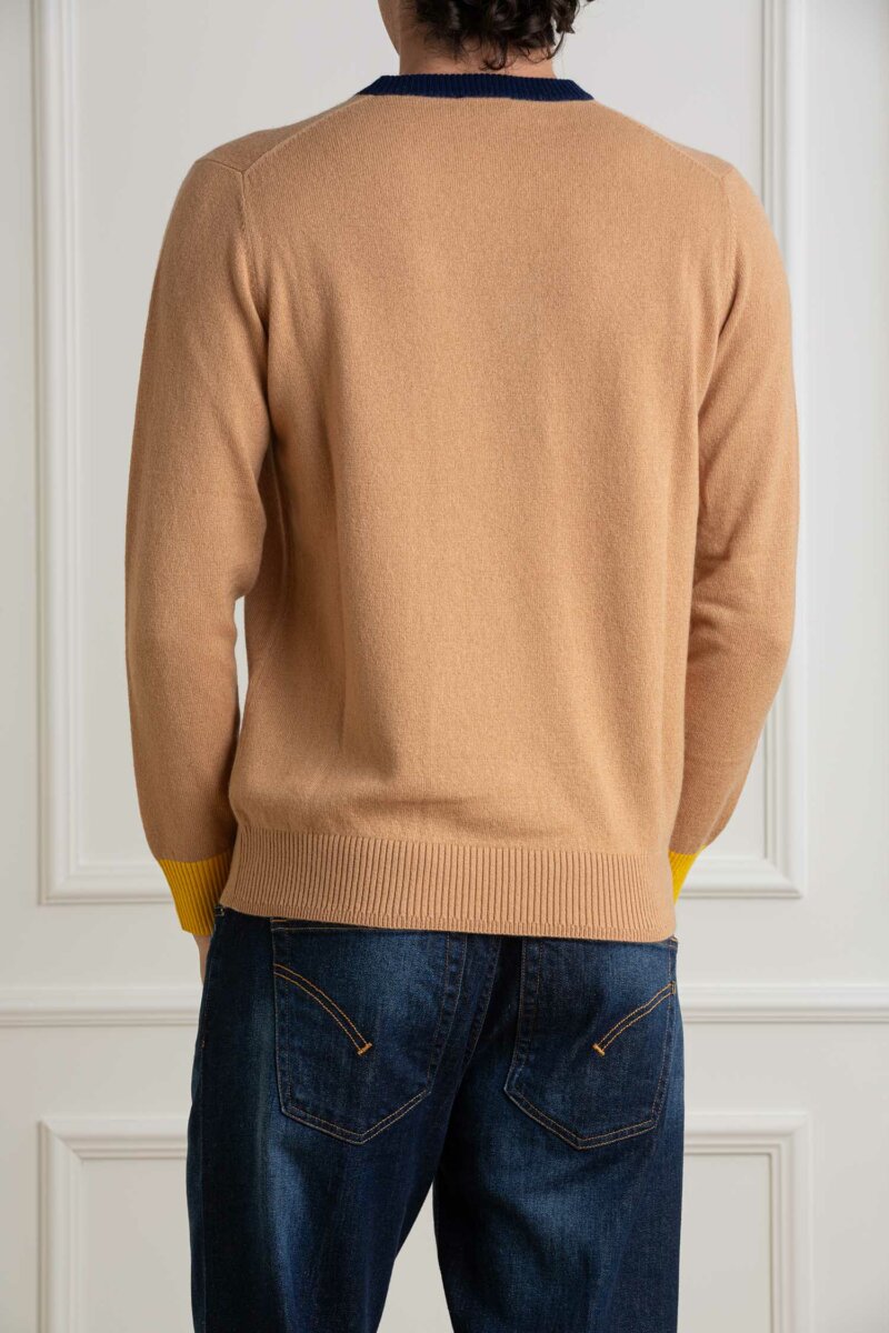 DIKTAT-MAGLIA GIRO LANA CASMIRE-DK77043 CAMMELLO