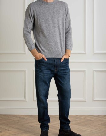 DIKTAT-MAGLIA GIRO LANA CASMIRE-DK77043 GRIGIO
