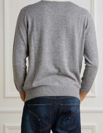 DIKTAT-MAGLIA GIRO LANA CASMIRE-DK77043 GRIGIO