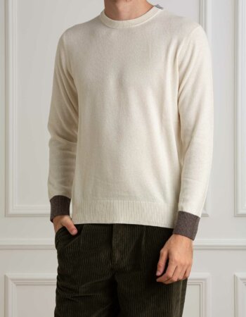 DIKTAT-MAGLIA GIRO LANA CASMIRE-DK77043 PANNA