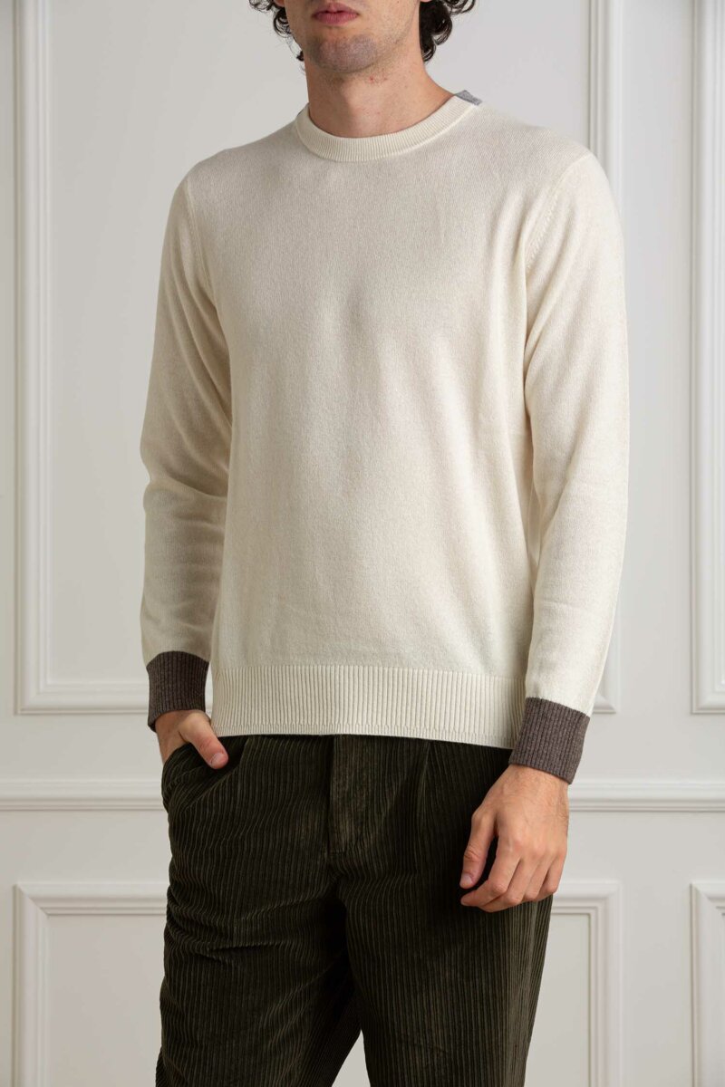 DIKTAT-MAGLIA GIRO LANA CASMIRE-DK77043 PANNA