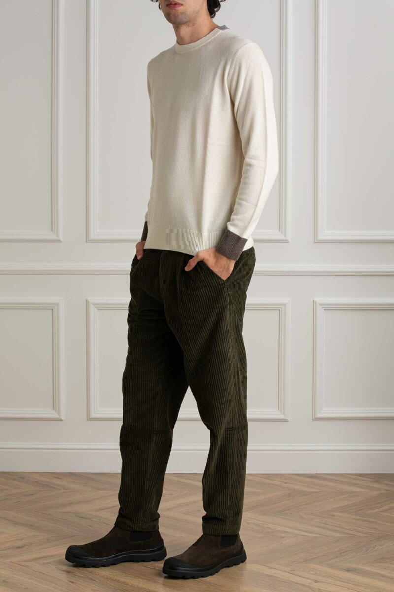 DIKTAT-MAGLIA GIRO LANA CASMIRE-DK77043 PANNA