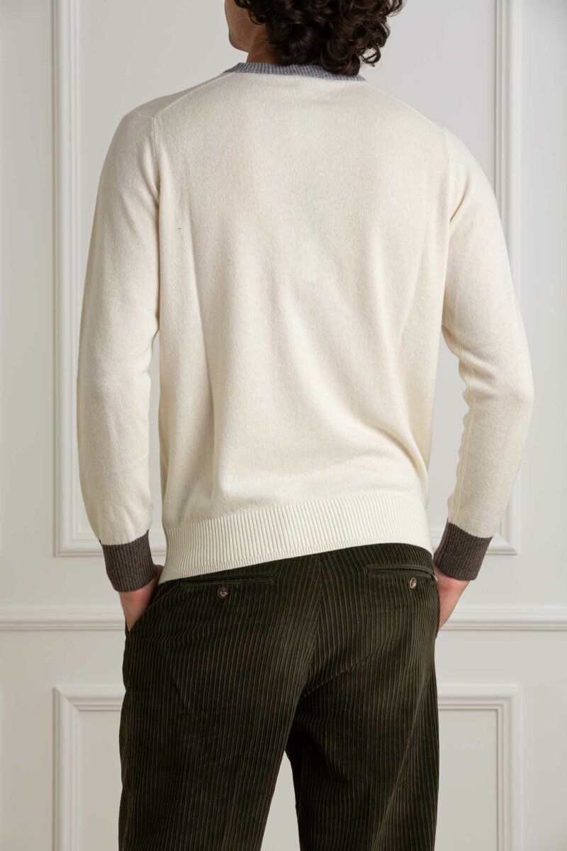 DIKTAT-MAGLIA GIRO LANA CASMIRE-DK77043 PANNA