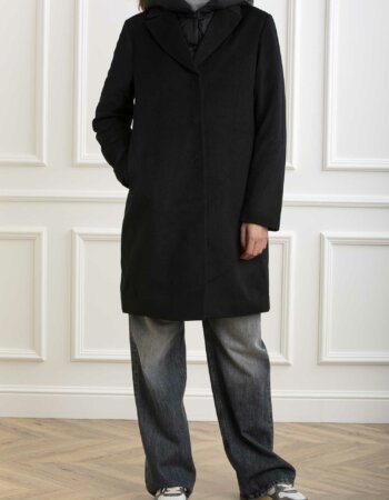 DUNO-CAPPOTTO MONOPETTO IN LANA-DNARTEMIDEPRATO NERO