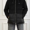 DUNO-PARKA CORTO IN LANA E RASO CON AMPIO CAPPUCCIO-DNKEIKOPRATOMEST NERO