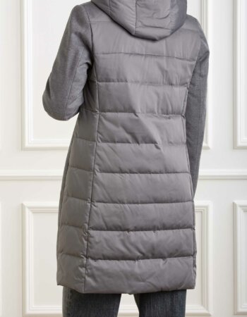 DUNO-CAPPOTTO CON IMBOTTITURA IN PIUMA IN RASO-DNLISAPRATOMEST GRIGIO