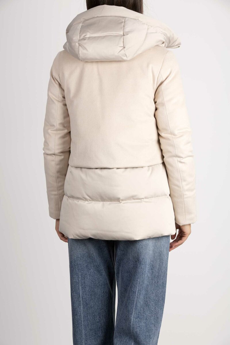 DUNO-PARKA CORTO IMBOTTITO IN LANA E RASO-DUNJULIAPRATOA3 ECRU
