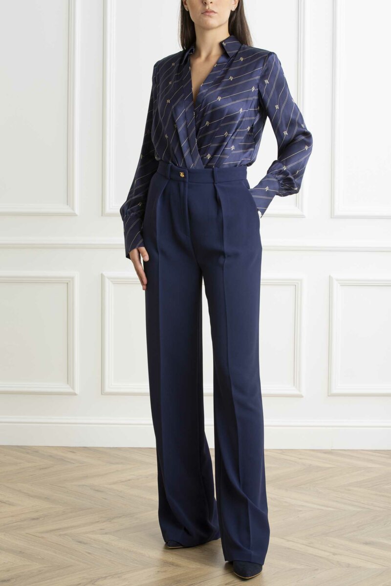 ELISABETTA FRANCHI-CAMICIA A BODY-EFCB00146E2 NAVY