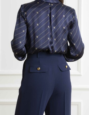 ELISABETTA FRANCHI-CAMICIA A BODY-EFCB00146E2 NAVY