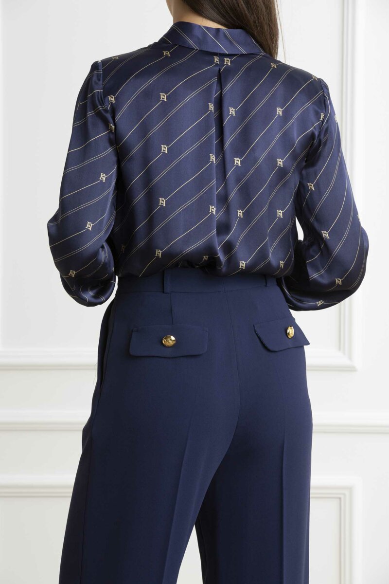 ELISABETTA FRANCHI-CAMICIA A BODY-EFCB00146E2 NAVY