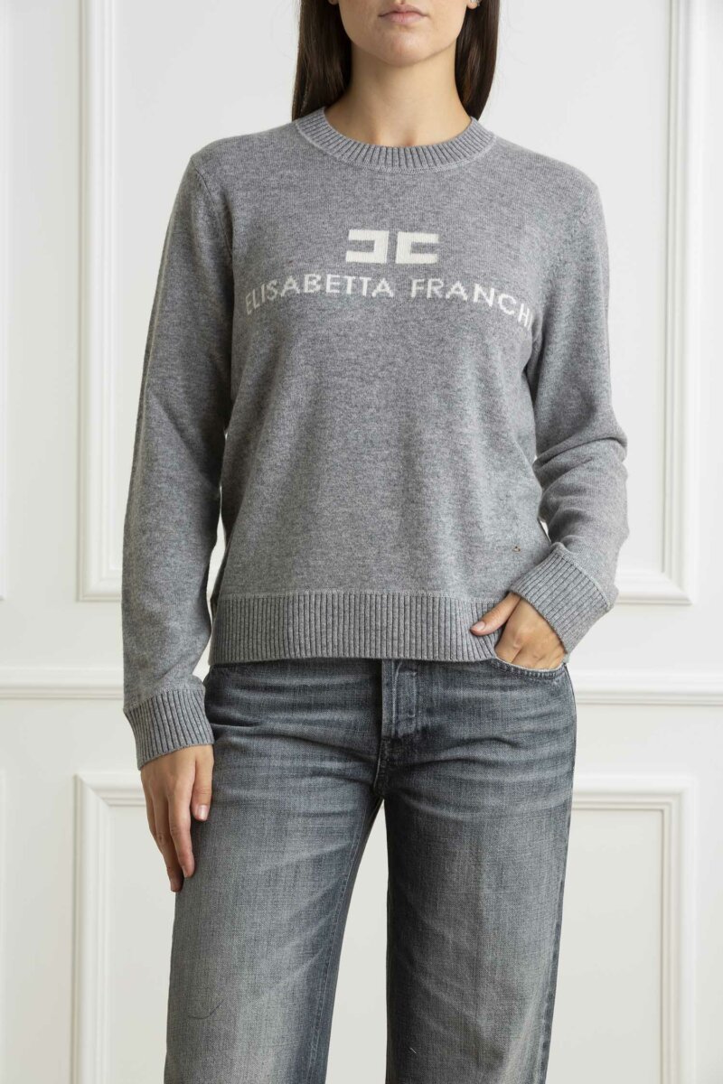 ELISABETTA FRANCHI-MAGLIA TRICOT-EFMK64S46E2 GRIGIO
