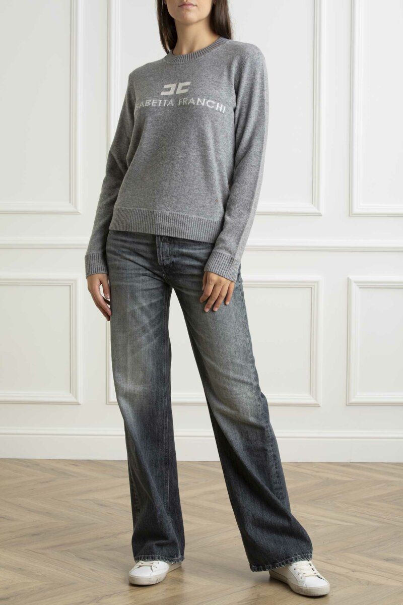 ELISABETTA FRANCHI-MAGLIA TRICOT-EFMK64S46E2 GRIGIO
