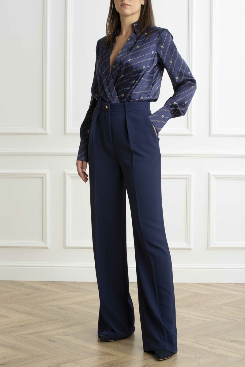 ELISABETTA FRANCHI-PANTALONE-EFPA026446E2 NAVY