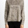 EMME MARELLA-BLUSA IN TWILL STAMPATO ANIMALIER-EMFASHION PANNA