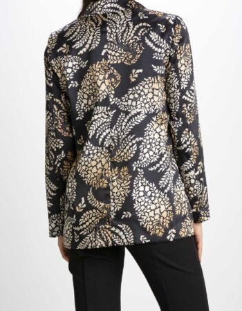 EMME MARELLA-GIACCA IN TWILL STAMPATO-EMORONTE NERO