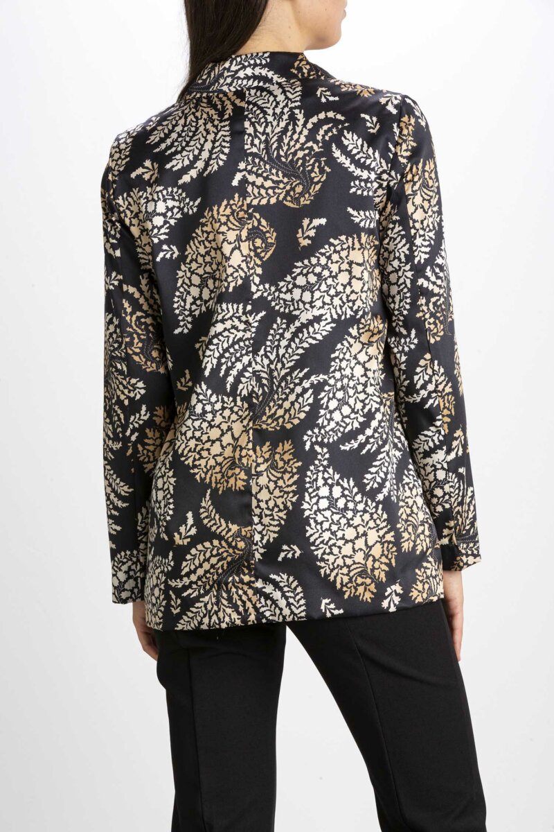 EMME MARELLA-GIACCA IN TWILL STAMPATO-EMORONTE NERO