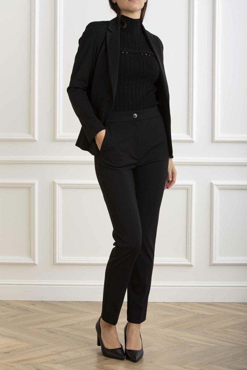 EMME MARELLA-PANTALONE IN JERSEY-EMPIA NERO
