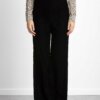 EMME MARELLA-PANTALONE LUNGO IN VELLUTO FLUIDO LAVATO-EMSASSI NERO