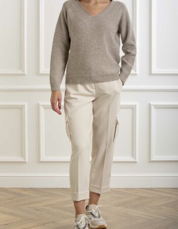 GRAN SASSO-MAGLIA PULLOVER C/PAILLETTES-GR1420133000 BEIGE