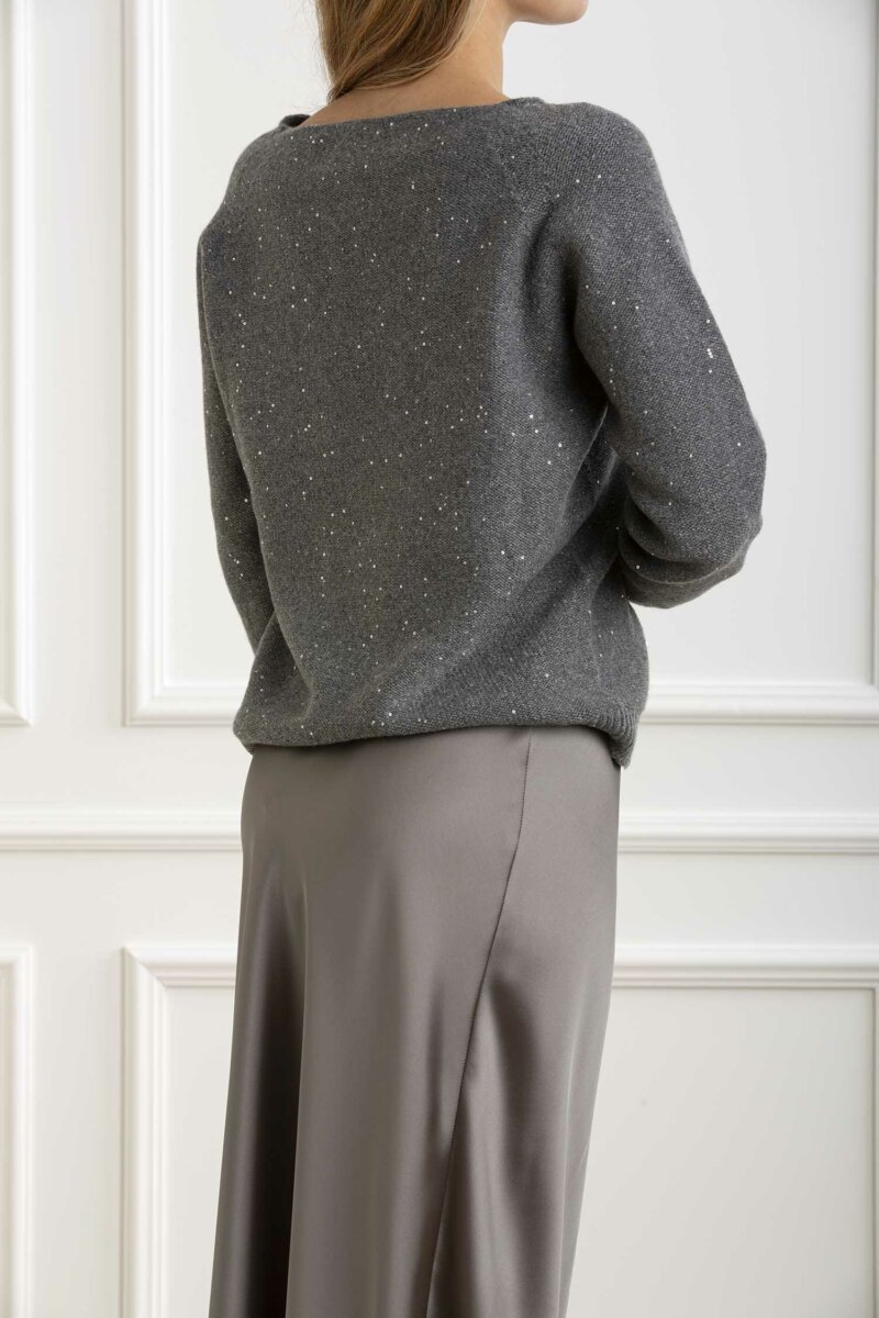 GRAN SASSO-MAGLIA PULLOVER C/PAILLETTES-GR1420133000 GRIGIO