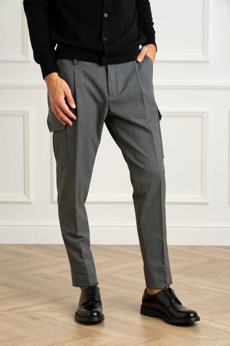 HOSIO-PANTALONE TASCONI-HO24401P40T GRIGIO
