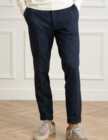 HOSIO-PANTALONE JERSY EFF. DENIM-HO24408P101RA4 BLU