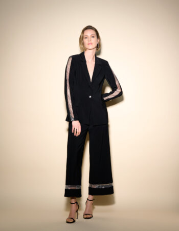 JOSEPH RIBKOFF-Blazer con colletto in maglia effetto seta-JO233748 NERO