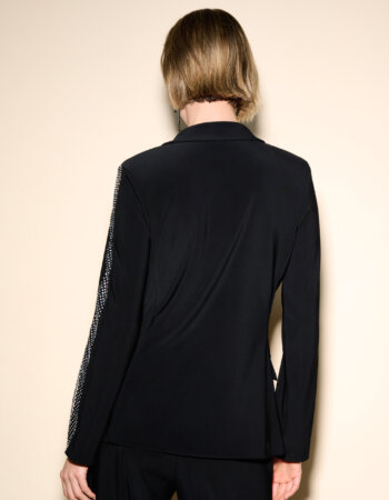 JOSEPH RIBKOFF-Blazer con colletto in maglia effetto seta-JO233748 NERO