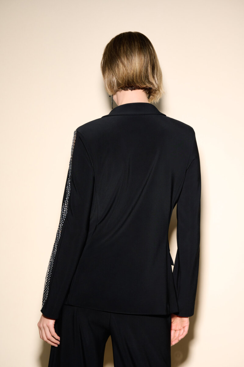JOSEPH RIBKOFF-Blazer con colletto in maglia effetto seta-JO233748 NERO