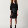 JOSEPH RIBKOFF-ABITO IN MAGLIA E PELLE SINTETICA-JOS233091 BLACK