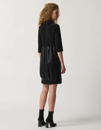 JOSEPH RIBKOFF-ABITO IN MAGLIA E PELLE SINTETICA-JOS233091 BLACK