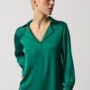 JOSEPH RIBKOFF-BLUSA IN RASO CON COLLO DENTELLATO-JOS233135 VERDE