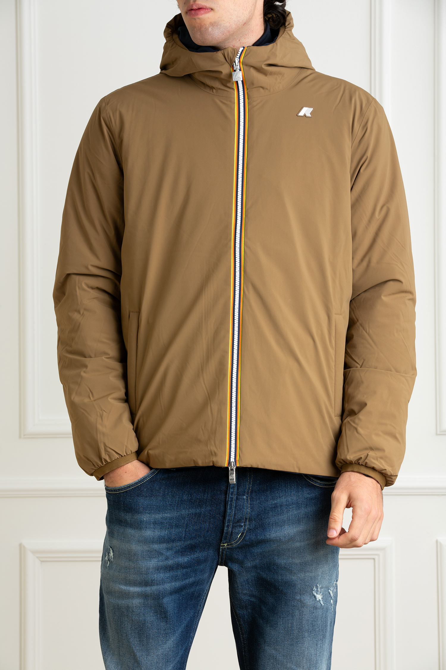 K-WAY GIUBBINO JACK ST CALDO DOPPIO Uomo K-WAY-GIUBBINO JACK ST CALDO DOPPIO-KWK6128VW BROWN