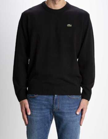 LACOSTE-MAGLIA GIRO MERINOS-LCAH1988 NERO