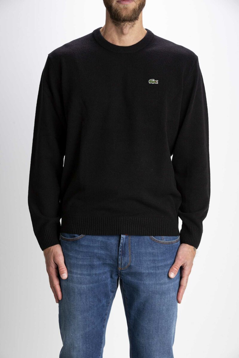 LACOSTE-MAGLIA GIRO MERINOS-LCAH1988 NERO