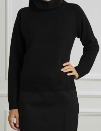 LIU JO-MAGLIA CHIUSA M/L COLLO CIAMB.-LJCF4031MA210 NERO