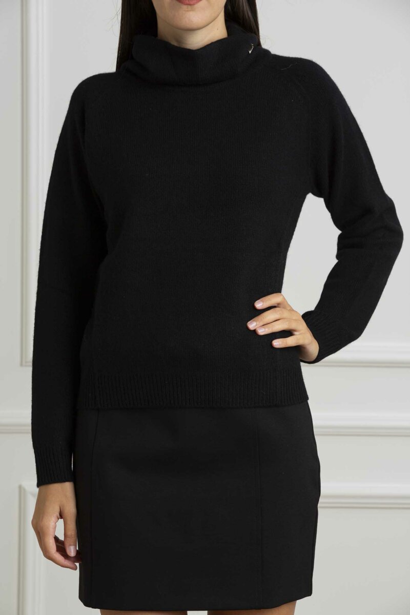 LIU JO-MAGLIA CHIUSA M/L COLLO CIAMB.-LJCF4031MA210 NERO