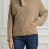 LIU JO-MAGLIA CHIUSA M/L ZIP-LJCF4087MA16P CAMEL