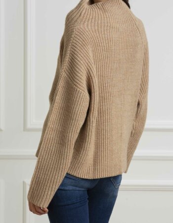 LIU JO-MAGLIA CHIUSA M/L ZIP-LJCF4087MA16P CAMEL