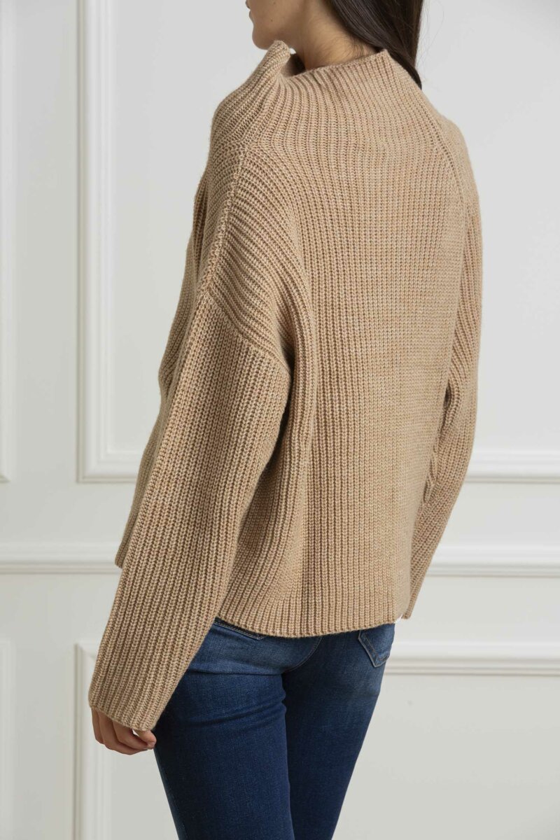 LIU JO-MAGLIA CHIUSA M/L ZIP-LJCF4087MA16P CAMEL