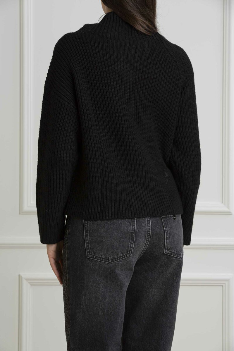 LIU JO-MAGLIA CHIUSA M/L ZIP-LJCF4087MA16P NERO