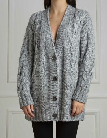 LIU JO-MAGLIA APERTA M/L-LJCF4248MA329 GREY
