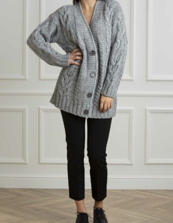 LIU JO-MAGLIA APERTA M/L-LJCF4248MA329 GREY