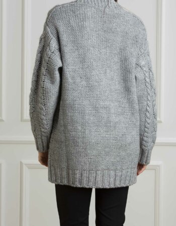 LIU JO-MAGLIA APERTA M/L-LJCF4248MA329 GREY