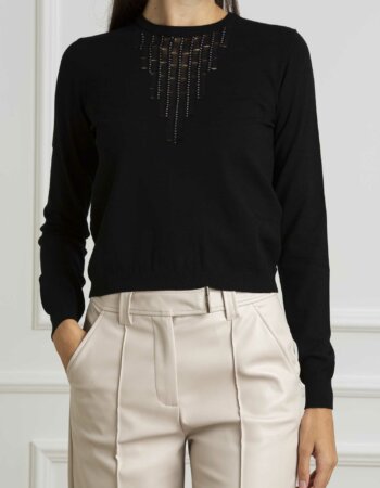 LIU JO-MAGLIA CHIUSA M/L-LJCF4288MS99E NERO